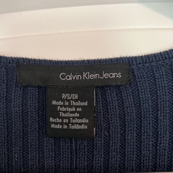 NWT Calvin Klein navy Blue Sweater Size Petite Small - Picture 6 of 9